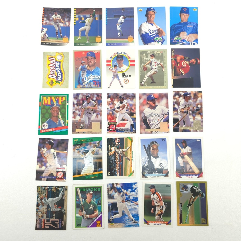 25 Card Baseball Star Lot Several Year Span All Pictured McGwire Ripken jr Ryan